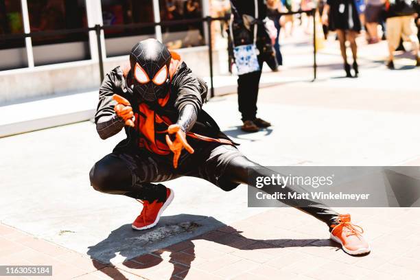 Cosplayer dressed as Spider-Man attends the 2019 Comic-Con International on July 19, 2019 in San Diego, California.