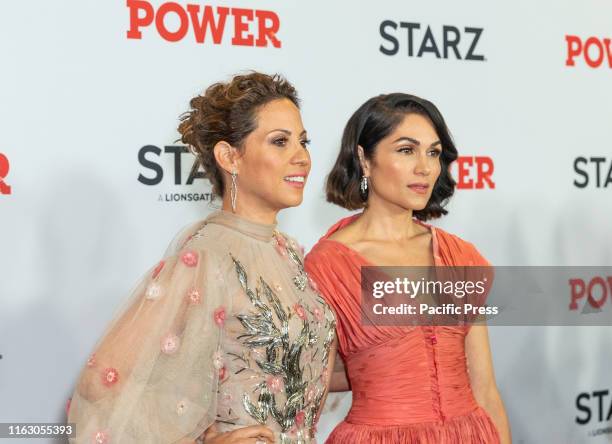 Elizabeth Rodriguez and Lela Loren attend STARZ Power Season 6 premiere at Madison Square Garden.