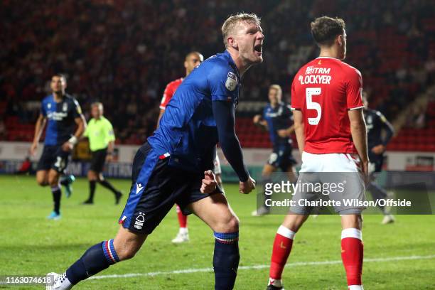 Ben Watson of Forest celebrates their equalising goal during the Sky Bet Championship match between Charlton Athletic and Nottingham Forest at The...