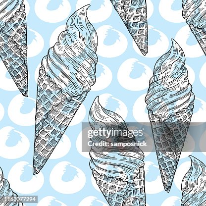軟霜淇淋華夫餅錐無縫模式 軟霜淇淋華夫餅錐無縫模式