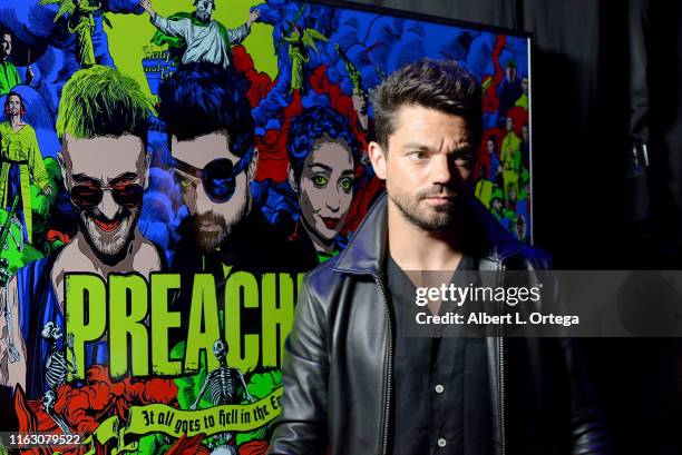 Dominic Cooper attends the "Preacher" Panel during 2019 Comic-Con International at San Diego Convention Center on July 19, 2019 in San Diego,...