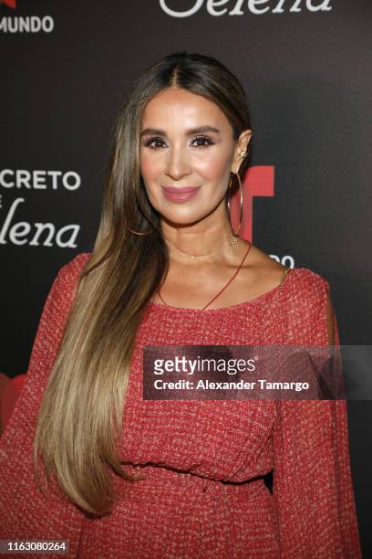 Catherine Siachoque is seen at the "El Secreto De Selena" Miami Screening at Telemundo Center on August 21, 2019 in Doral, Florida.