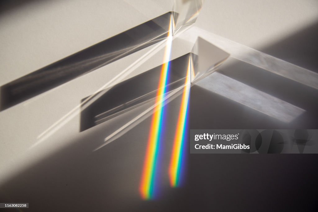 Multiple prisms reflecting light