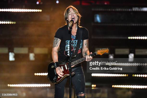 Keith Urban performs during the 2019 Faster Horses Festival at Michigan International Speedway on July 19, 2019 in Brooklyn, Michigan.