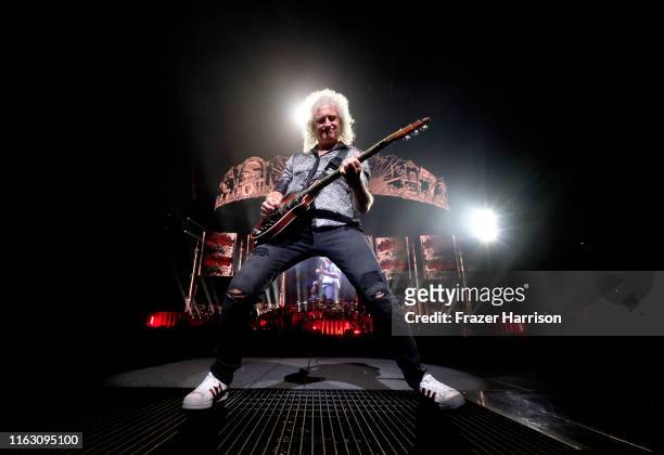 Brian May of Queen in concert at The Forum on July 19, 2019 in Inglewood, California.