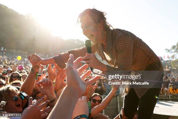 Nick Allbrook of Pond performs on the Amphitheatre stage during Splendour In The Grass 2019 on July 20, 2019 in Byron Bay, Australia.