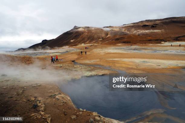 namafjall volcanic landscape, iceland - schlammbad stock-fotos und bilder