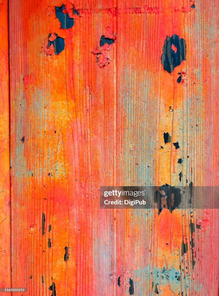 Weathered orange colored exterior wall