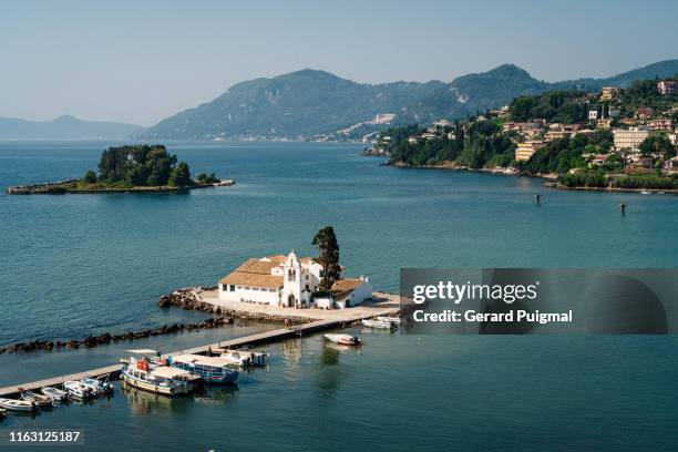 vlacherna monastery in corfu (greece) - ケルキラ島 ストックフォトと画像