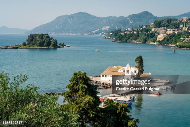 vlacherna monastery in corfu (greece) - corfu town stock-fotos und bilder