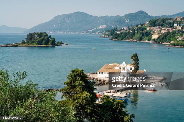 vlacherna monastery in corfu (greece) - corfu town stock pictures, royalty-free photos & images