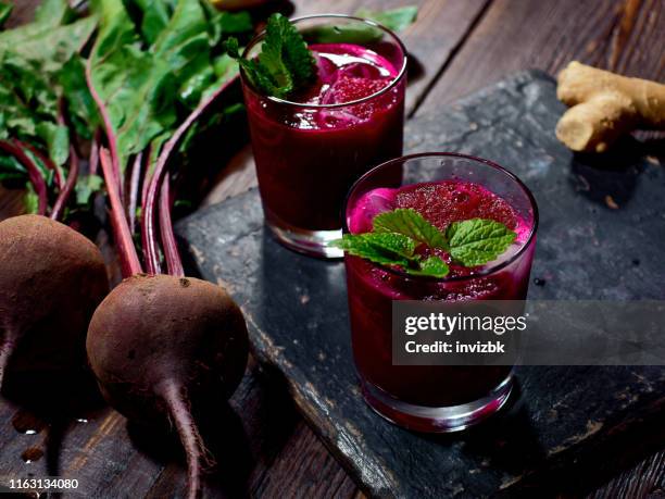 beet smoothie - beetroot smoothie stock pictures, royalty-free photos & images