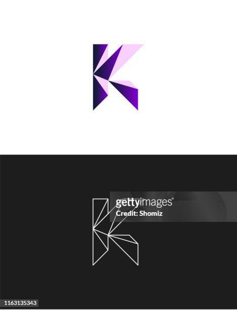 letter k sign icon design template - letter k stock illustrations
