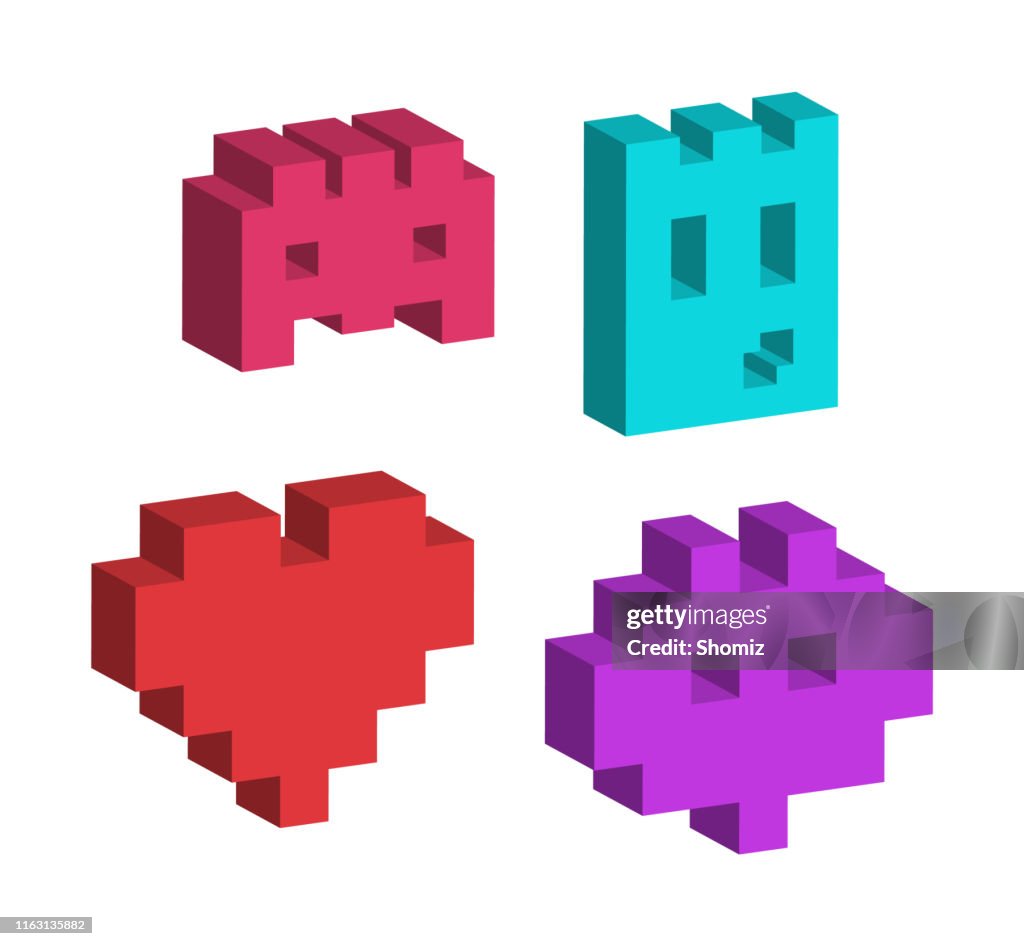 Pixel icon set