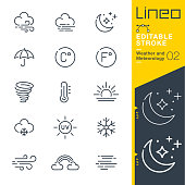 Lineo Editable Stroke - Weather and Meteorology line icons