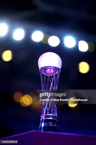 The Vitality Netball World Cup Trophy on display at M&S Bank Arena on July 20, 2019 in Liverpool, England.