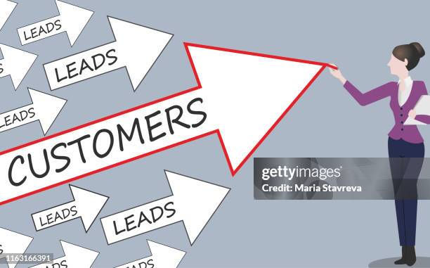 leads customers concept. - sales leads stock illustrations