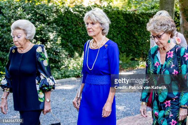Princess Beatrix of The Netherlands, Princess Irene of The Netherlands and Princess Margriet of The Netherlands attend the funeral of Princess...