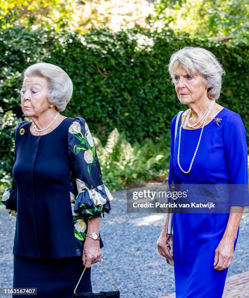 Princess Beatrix of The Netherlands and Princess Irene of The Netherlands attend the funeral of Princess Christina at the Royal Stables on August 22,...