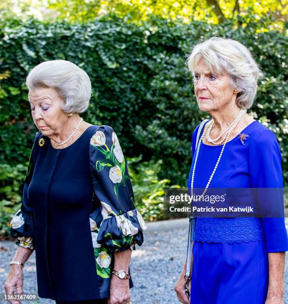 Princess Beatrix of The Netherlands and Princess Irene of The Netherlands attend the funeral of Princess Christina at the Royal Stables on August 22,...