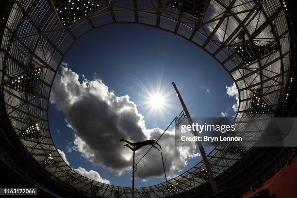 An athlete competes in the Women's Pole Vault during Day One of the Muller Anniversary Games IAAF Diamond League event at the London Stadium on July...