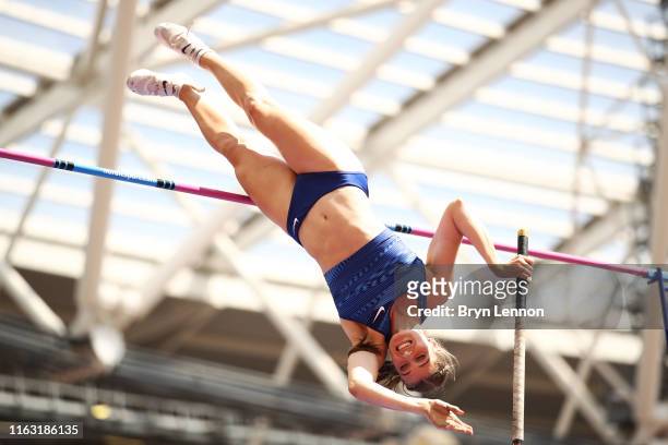 Alysha Newman of Canada competes in the Women's Pole Vault during Day One of the Muller Anniversary Games IAAF Diamond League event at the London...
