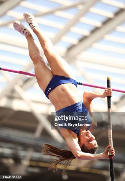 Alysha Newman of Canada competes in the Women's Pole Vault during Day One of the Muller Anniversary Games IAAF Diamond League event at the London...