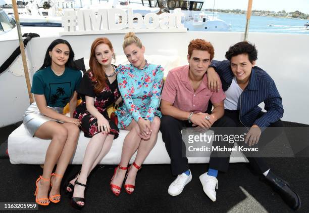 Camila Mendes, Madelaine Petsch, Lili Reinhart, KJ Apa and Cole Sprouse attend the #IMDboat at San Diego Comic-Con 2019: Day Three at the IMDb Yacht...