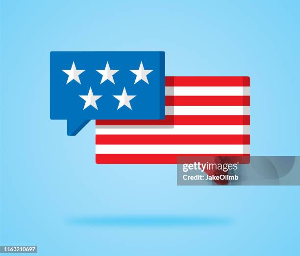 stars and stripes speech bubble icon - debate stock illustrations