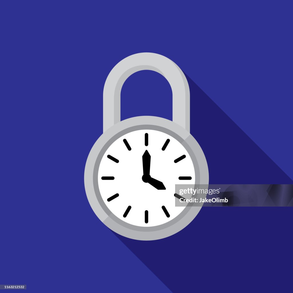 Time Lock Icon Flat