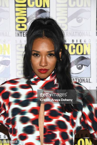 Candice Patton attends 2019 Comic-Con International - Day 3 "The Flash" press line on July 20, 2019 in San Diego, California.