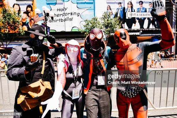 Cosplayers attends the 2019 Comic-Con International on July 20, 2019 in San Diego, California.