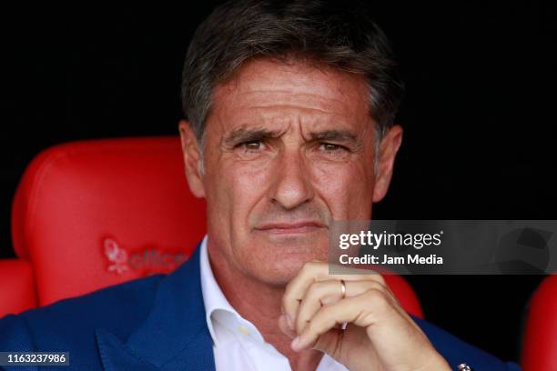 Jose Miguel Gonzalez, Head Coach of Pumas looks on prior the 1st round match between San Luis and Pumas UNAM as part of the Torneo Apertura 2019 Liga...