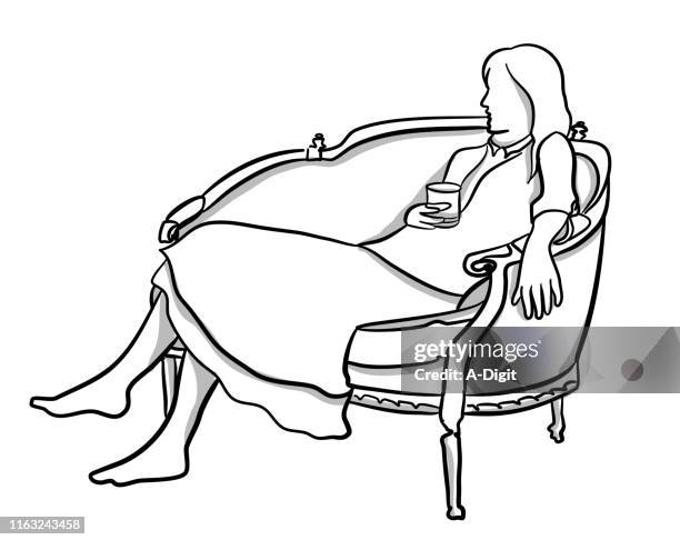 priviledged young woman - gin stock illustrations