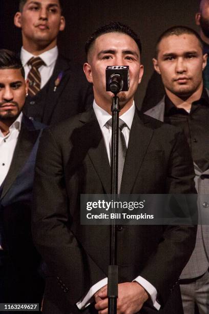 Bill Tompkins/Getty Images Brandon Rios speaks to the Media during SHOWTIME SPORTS 2018 Boxing Announcements at Cipriani on Jnauary 24, 2018 in New...