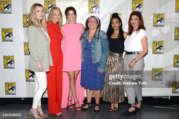 Betty Gilpin, Jeri Ryan, Cobie Smulders, Sarah Rodman, Freema Agyeman and Shohreh Aghdashloo attend Entertainment Weekly's "Women Who Kick Ass" Panel...