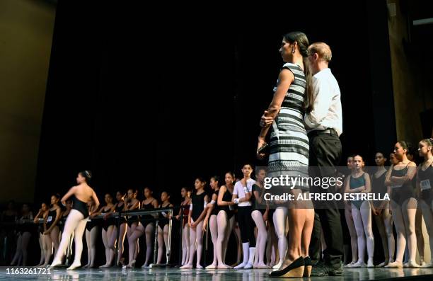 Polish choreographer and Deputy Artistic Director at the Berlin State Ballet School, Marek Rozycki and Mexican classic dancer Elisa Carrillo look at...