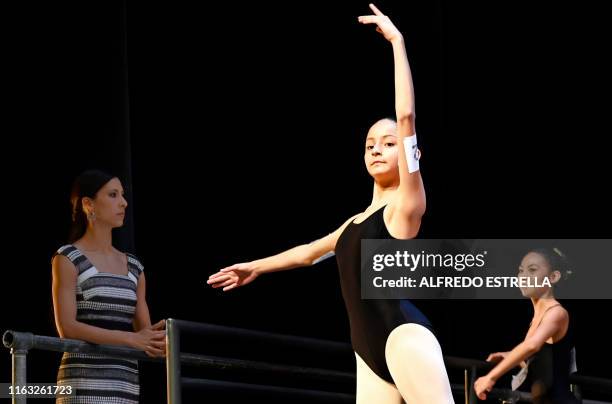 Mexican classic dancer Elisa Carrillo looks at a group of Mexican teen dancers during an audition at the Centro Nacional de las Artes in Mexico City...