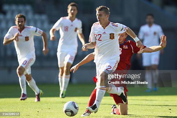 Iker Muniain of Spain during the UEFA European Under-21 Championship Group B match between Czech Republic and Spain at the Viborg Stadium on June 15,...