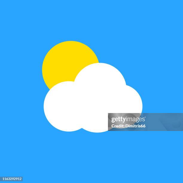 sun behind a cloud on blue background - above clouds stock illustrations