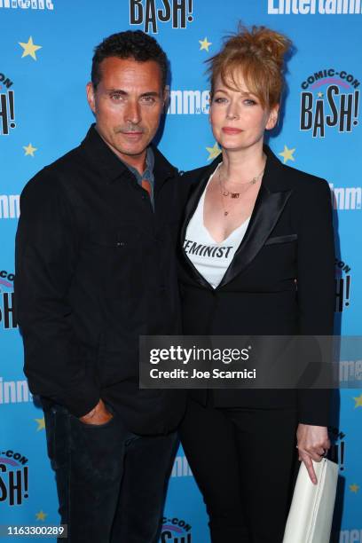 Rufus Sewell and Chelah Horsdal arrive at the Entertainment Weekly Comic-Con Celebration at Float at Hard Rock Hotel San Diego on July 20, 2019 in...