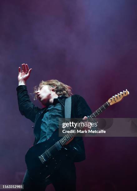 Ryan Evan 'Van' McCann of Catfish and the Bottlemen performs on the Amphitheatre stage during Splendour In The Grass 2019 on July 20, 2019 in Byron...