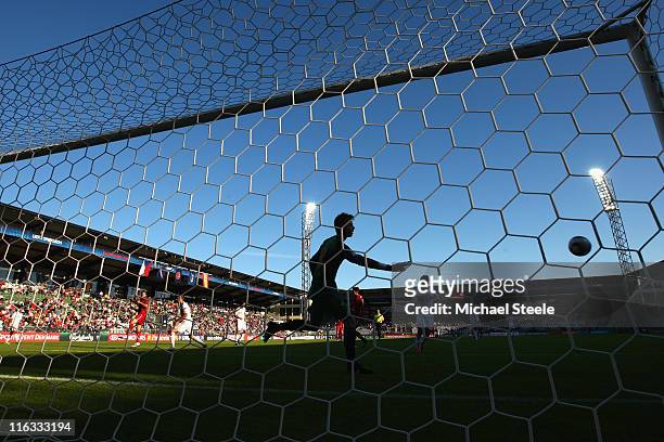 David de Gea the Spain goalkeeper has the ball covered during the UEFA European Under-21 Championship Group B match between Czech Republic and Spain...