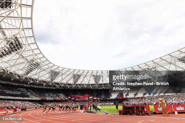 General view of the start of the Emsley Carr 1 Mile during Day Two of the Muller Anniversary Games IAAF Diamond League event at the London Stadium on...