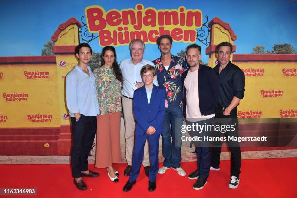 Tim Oliver Schultz, Liane Forestieri, Friedrich von Thun, Manuel Santos Gelke, Max von Thun, Johannes Suhm and Tim Trachte attend the "Benjamin...