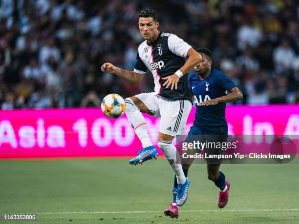 Juventus player Cristiano Ronaldo during the International Champions Cup match between Juventus and Tottenham Hotspur at the Singapore National...