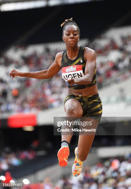 Lorraine Ugen of Great Britain competes in the Women's Long Jump during Day Two of the Muller Anniversary Games IAAF Diamond League event at the...