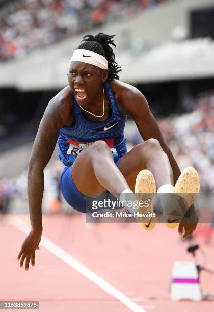 Brittney Reese of the USA competes in the Women's Long Jump during Day Two of the Muller Anniversary Games IAAF Diamond League event at the London...