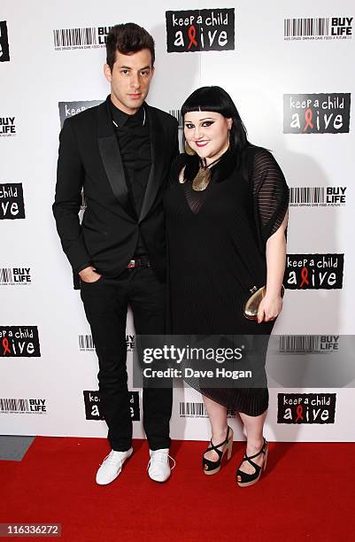 Mark Ronson and Beth Ditto attend the Keep a Child Alive Black Ball 2011 at Camden Roundhouse on June 15, 2011 in London, England.