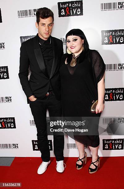 Mark Ronson and Beth Ditto attend the Keep a Child Alive Black Ball 2011 at Camden Roundhouse on June 15, 2011 in London, England.